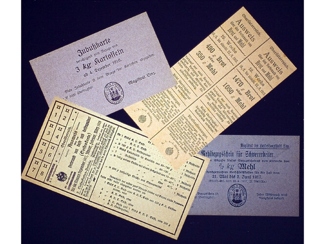Lebensmittelkarten 1915 | © Archiv der Stadt Linz