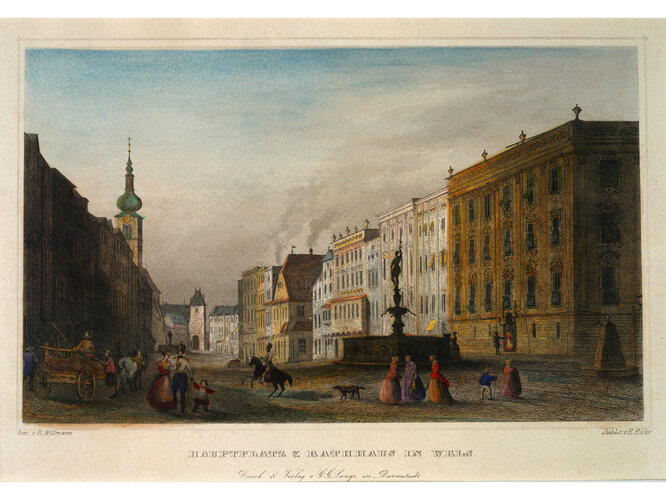 Hauptplatz von Wels | © Oö. Landesmuseen, Graphische Sammlung