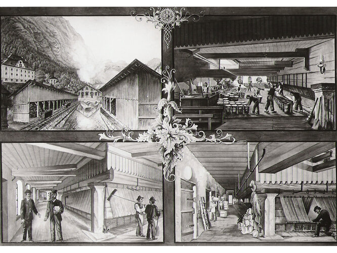 Ansichten des Hallstätter Salzsudwerkes | © Museum Hallstatt