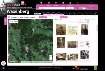 Übersichtseite der topothek Waxenberg