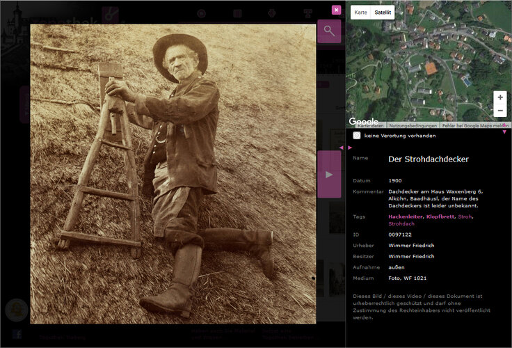 Detailansicht topothek Waxenberg: Strohdachdecker