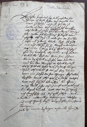 Schriftstück aus dem Marktarchiv Rohrbach