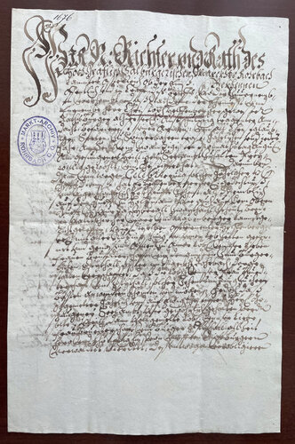 Schriftstück aus dem Marktarchiv Rohrbach