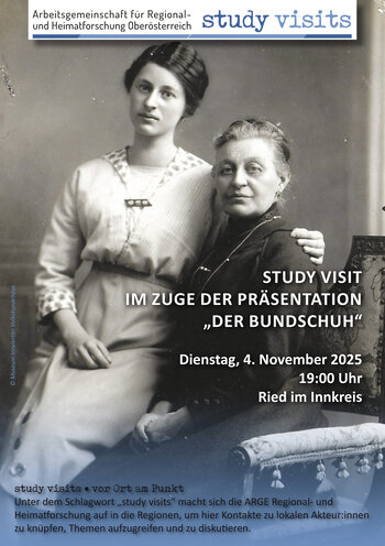 Mutter und Tochter Scharrer, 1915 - zugleich: Titelseite "Study visit" der ARGE Regional- und Heimatforschung