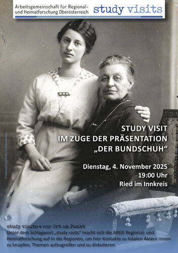 Mutter und Tochter Scharrer, 1915 - zugleich: Titelseite "Study visit" der ARGE Regional- und Heimatforschung