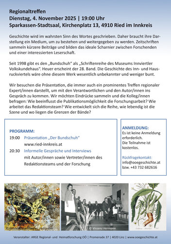 "Study visit" der ARGE Regional- und Heimatforschung im Zuge der Präsentation "Der Bundschuh 28"