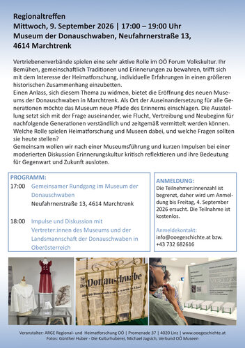 Einladung Study visit: Museum der Donauschwaben | © Günther Huber - Die Kulturhuberei, Michael Jagsich, Verbund OÖ Museen
